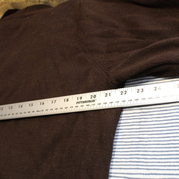 Dressbarn $58 1X Brown Open Front Shawl Collar Cardigan Sweater with Pockets - Picture 8 of 11